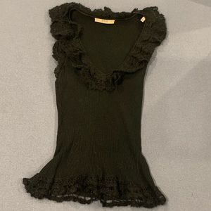 Valentino RED Black Frill Wool Beautiful top